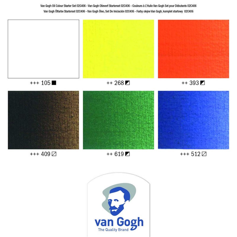 Van Gogh Oil Color Paint, 6x20ml Tubes, Starter Set - Image 4
